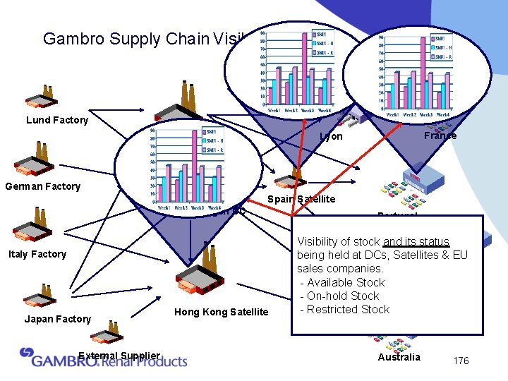 Gambro Supply Chain Visibility Lund Factory France Lyon Lund DC German Factory Spain Satellite