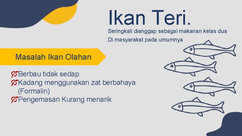 Ikan Teri. Seringkali dianggap sebagai makanan kelas dua Di masyarakat pada umumnya Masalah Ikan