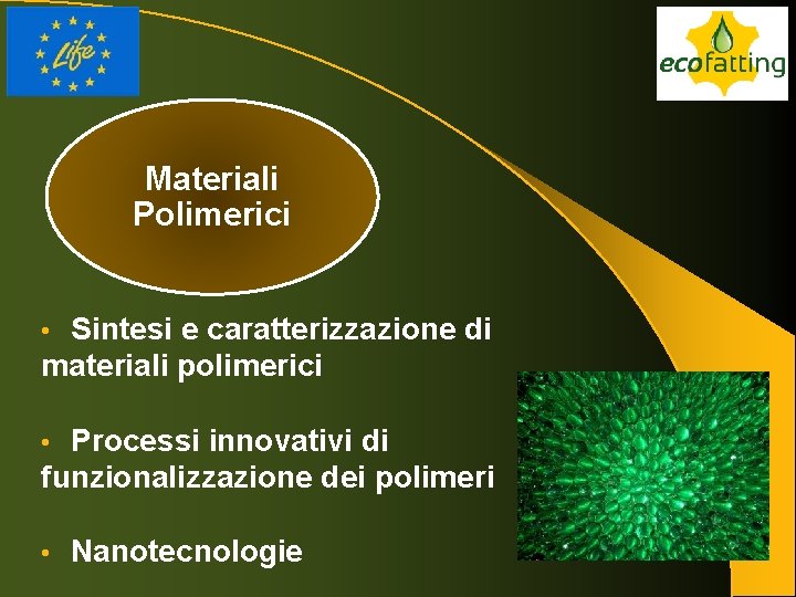 Materiali Polimerici Sintesi e caratterizzazione di materiali polimerici • Processi innovativi di funzionalizzazione dei