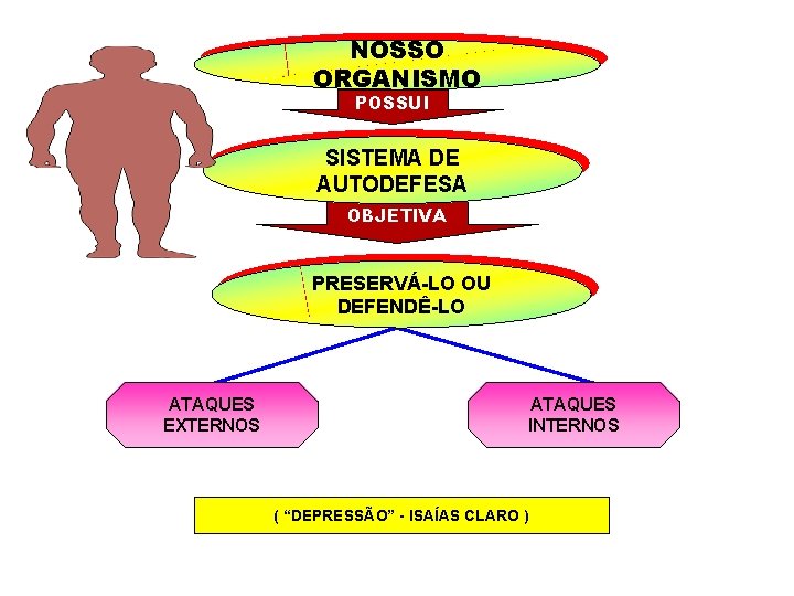 NOSSO ORGANISMO POSSUI SISTEMA DE AUTODEFESA OBJETIVA PRESERVÁ-LO OU DEFENDÊ-LO ATAQUES EXTERNOS ATAQUES INTERNOS