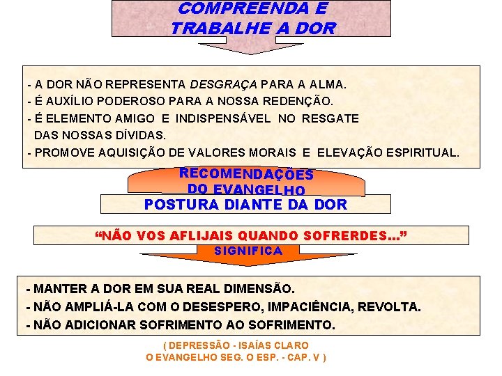 COMPREENDA E TRABALHE A DOR - A DOR NÃO REPRESENTA DESGRAÇA PARA A ALMA.