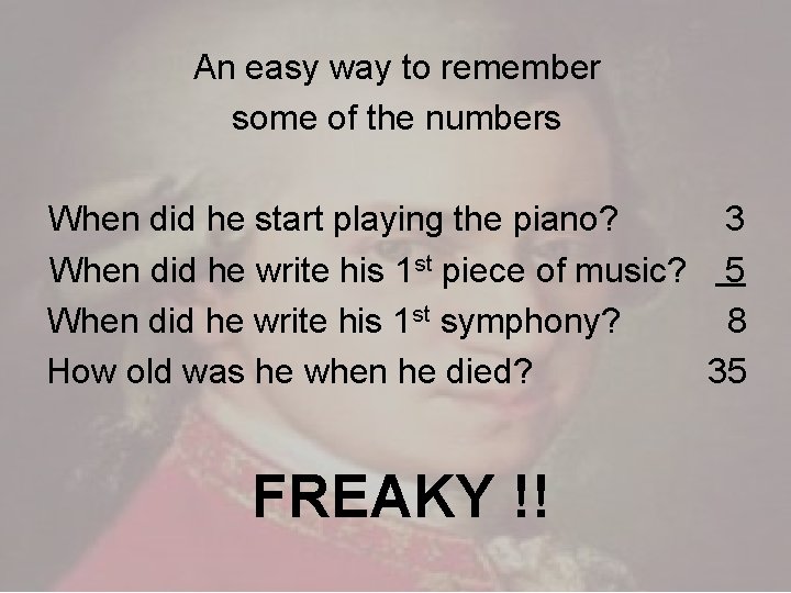 An easy way to remember some of the numbers When did he start playing An easy way to remember some of the numbers When did he start playing