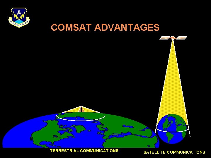 COMSAT ADVANTAGES TERRESTRIAL COMMUNICATIONS SATELLITE COMMUNICATIONS 
