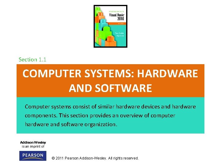 Section 1. 1 COMPUTER SYSTEMS: HARDWARE AND SOFTWARE Computer systems consist of similar hardware