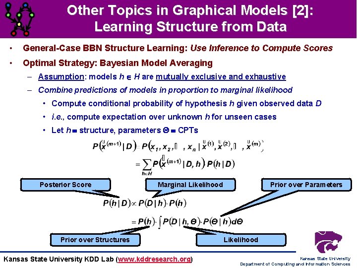 Other Topics in Graphical Models [2]: Learning Structure from Data • General-Case BBN Structure
