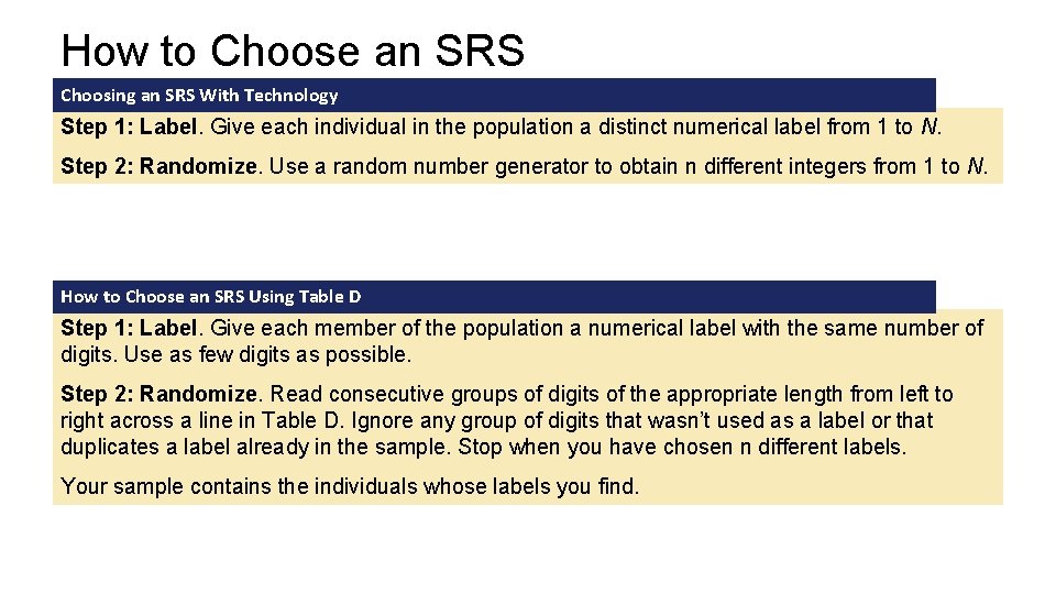 How to Choose an SRS Choosing an SRS With Technology Step 1: Label. Give