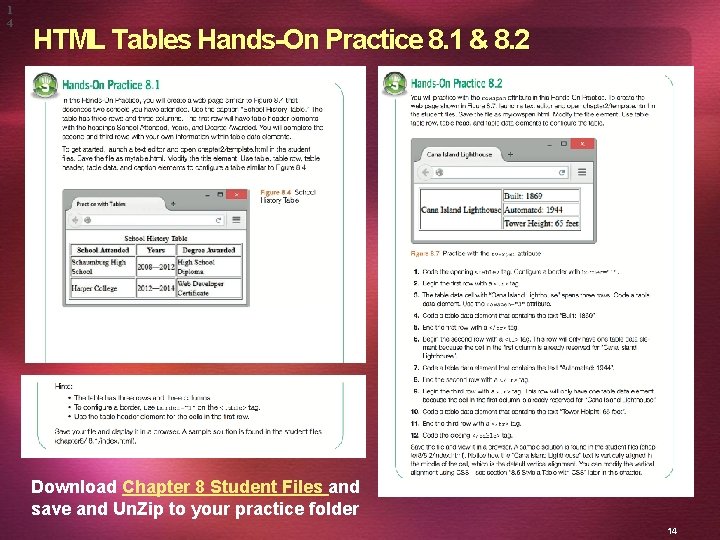1 4 HTML Tables Hands-On Practice 8. 1 & 8. 2 Download Chapter 8