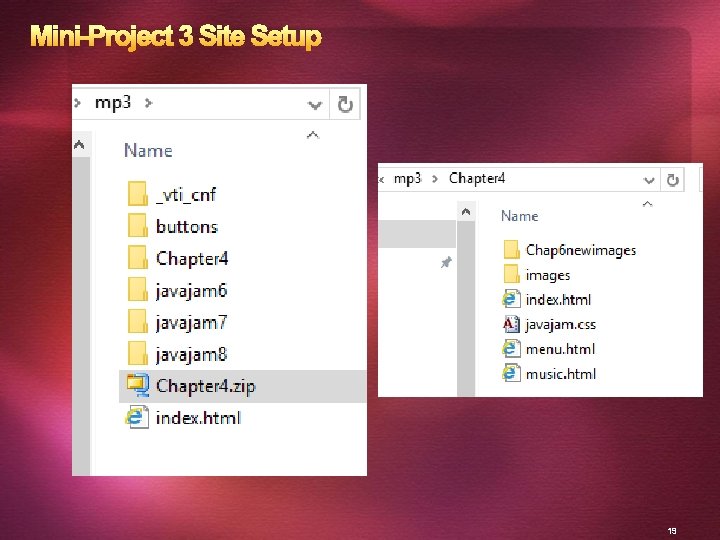 Mini-Project 3 Site Setup 19 