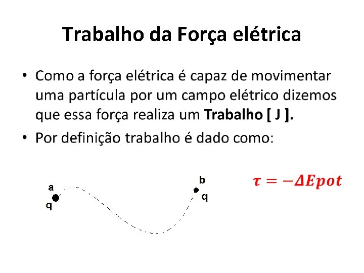 Trabalho da Força elétrica • 