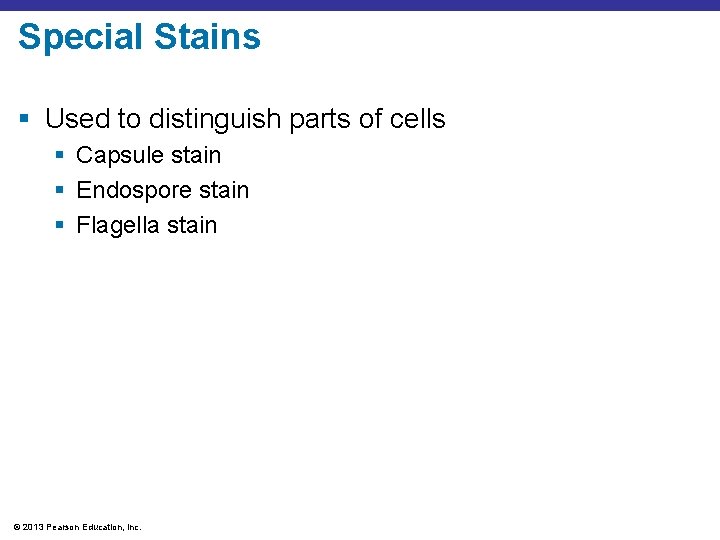 Special Stains § Used to distinguish parts of cells § Capsule stain § Endospore