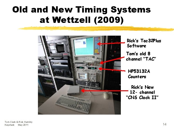 Old and New Timing Systems at Wettzell (2009) Rick’s Tac 32 Plus Software Tom’s