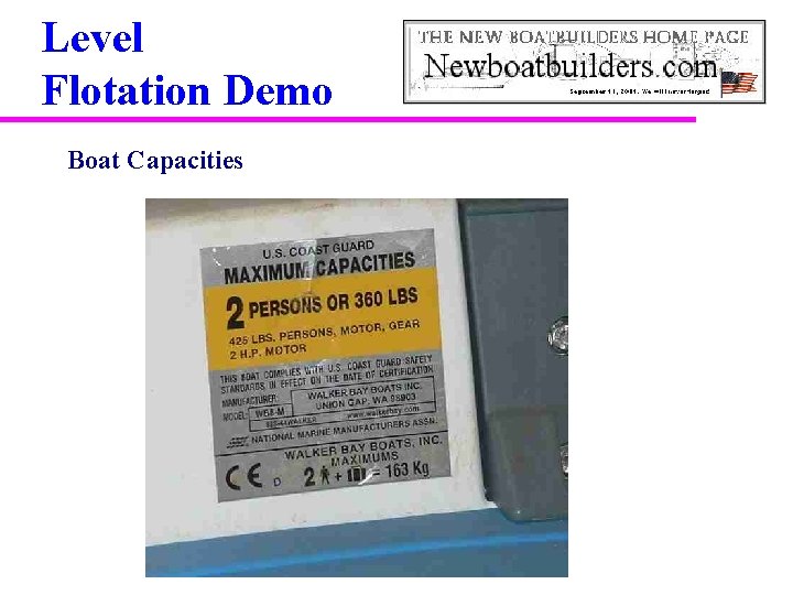 Level Flotation Demo Boat Capacities 