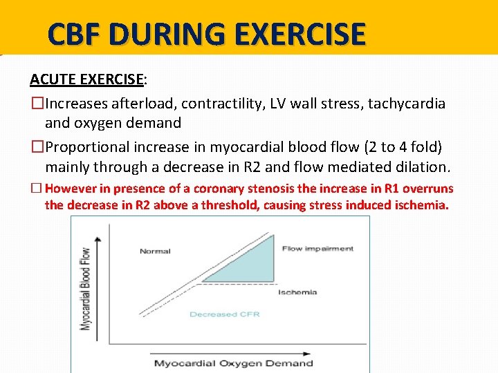 CBF DURING EXERCISE ACUTE EXERCISE: �Increases afterload, contractility, LV wall stress, tachycardia and CBF DURING EXERCISE ACUTE EXERCISE: �Increases afterload, contractility, LV wall stress, tachycardia and