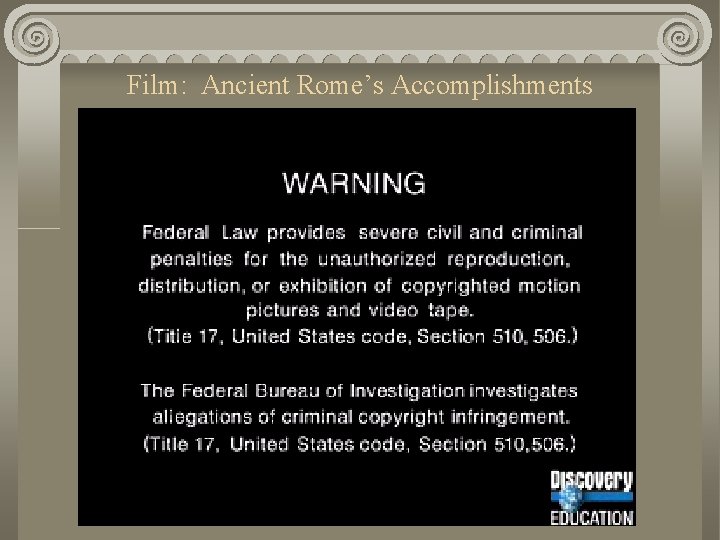 Film: Ancient Rome’s Accomplishments 