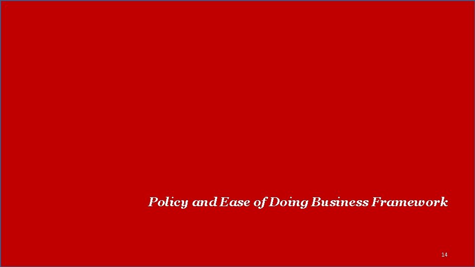 Policy and Ease of Doing Business Framework 14 