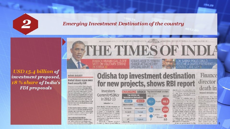 2 1 Emerging Investment Destination of the country USD 15. 4 billion of investment