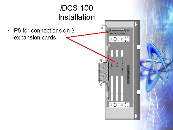 i. DCS 100 Installation • P 5 for connections on 3 expansion cards 