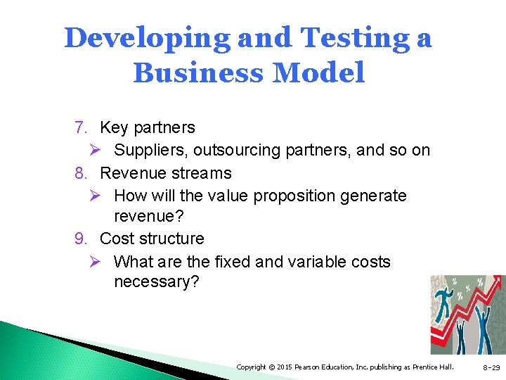 Developing and Testing a Business Model 7. Key partners Ø Suppliers, outsourcing partners, and