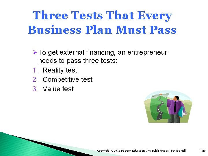 Three Tests That Every Business Plan Must Pass ØTo get external financing, an entrepreneur