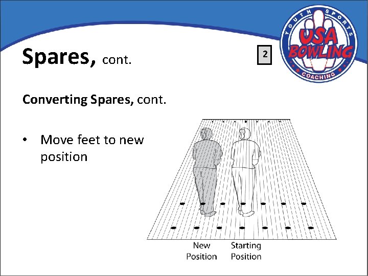 Spares, cont. Converting Spares, cont. • Move feet to new position 2 