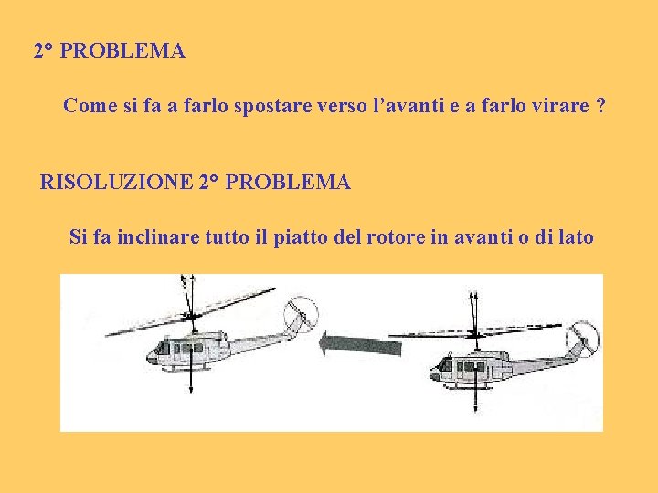 2° PROBLEMA Come si fa a farlo spostare verso l’avanti e a farlo virare