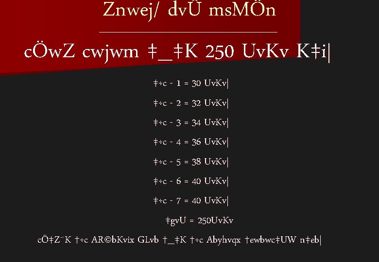 Znwej/ dvÛ ms. MÖn cÖw. Z cwjwm ‡_‡K 250 Uv. Kv K‡i| ‡÷c -