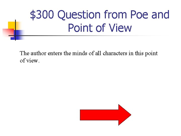 $300 Question from Poe and Point of View The author enters the minds of