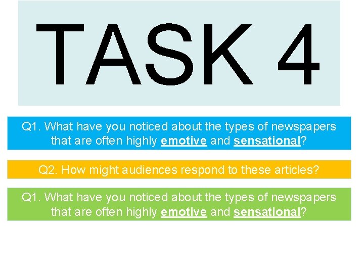TASK 4 Q 1. What have you noticed about the types of newspapers that