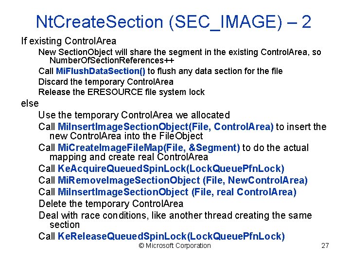 Nt. Create. Section (SEC_IMAGE) – 2 If existing Control. Area New Section. Object will