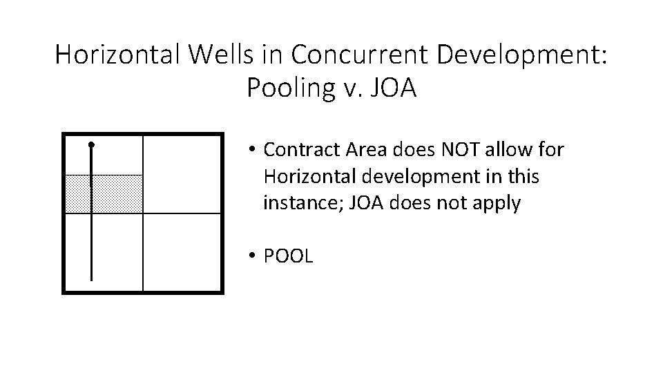 Horizontal Wells in Concurrent Development: Pooling v. JOA • Contract Area does NOT allow