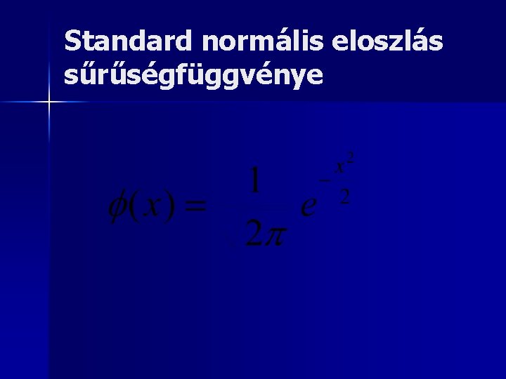 Standard normális eloszlás sűrűségfüggvénye 