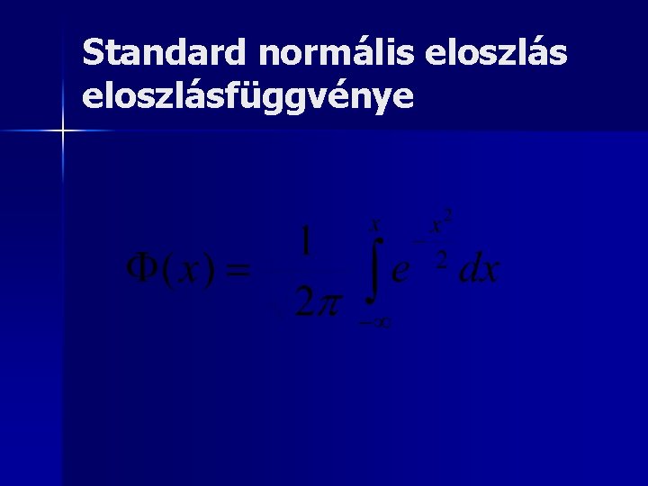 Standard normális eloszlásfüggvénye 