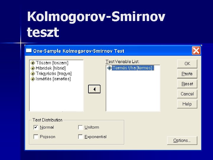 Kolmogorov-Smirnov teszt 