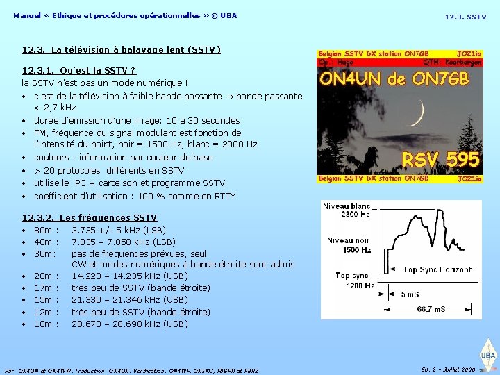 Manuel « Ethique et procédures opérationnelles » © UBA 12. 3. SSTV 12. 3.