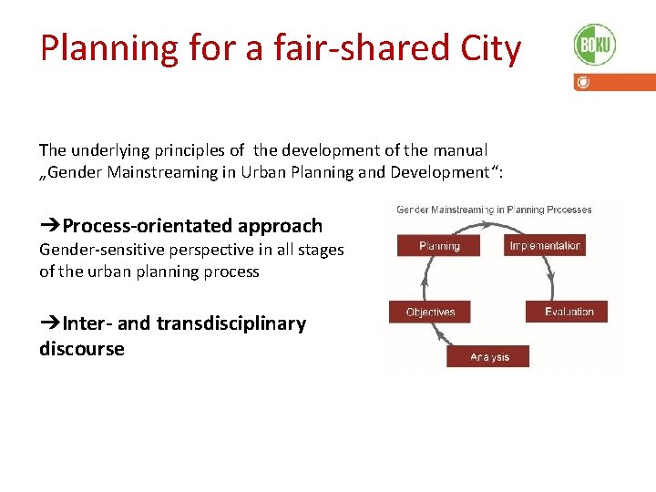 Planning for a fair-shared City The underlying principles of the development of the manual