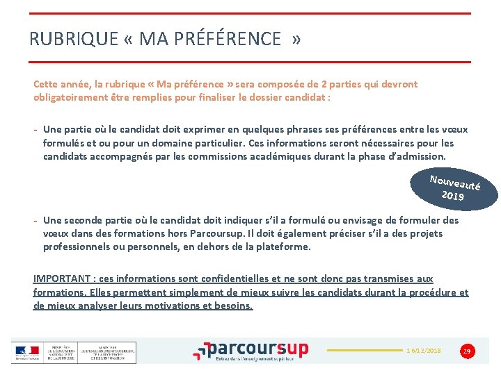 RUBRIQUE « MA PRÉFÉRENCE » Cette année, la rubrique « Ma préférence » sera