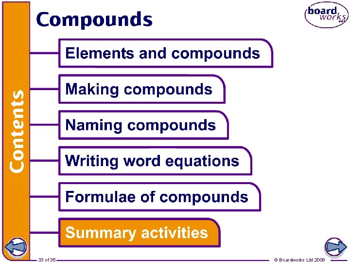 33 of 36 © Boardworks Ltd 2008 
