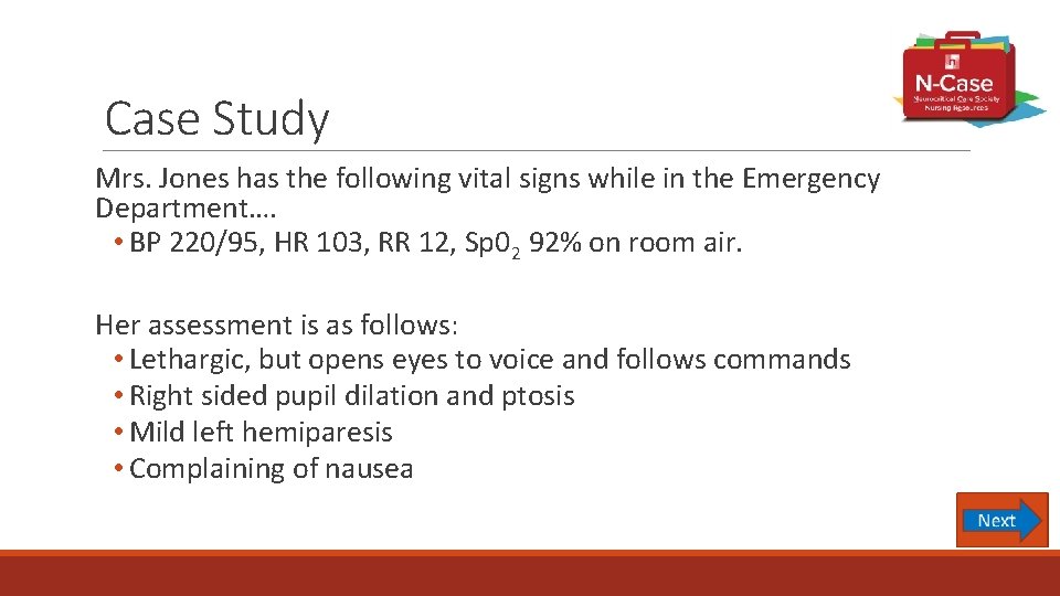 Case Study Mrs. Jones has the following vital signs while in the Emergency Department….