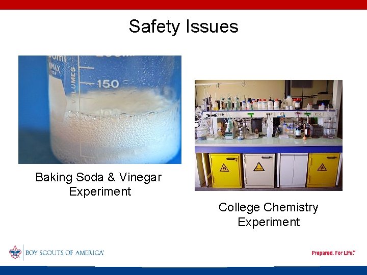 Safety Issues Baking Soda & Vinegar Experiment College Chemistry Experiment 