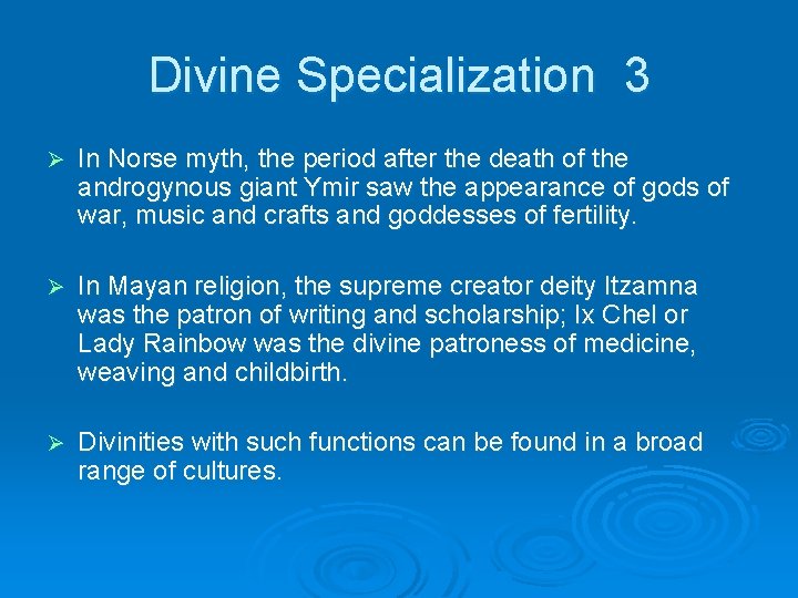 Divine Specialization 3 Ø In Norse myth, the period after the death of the