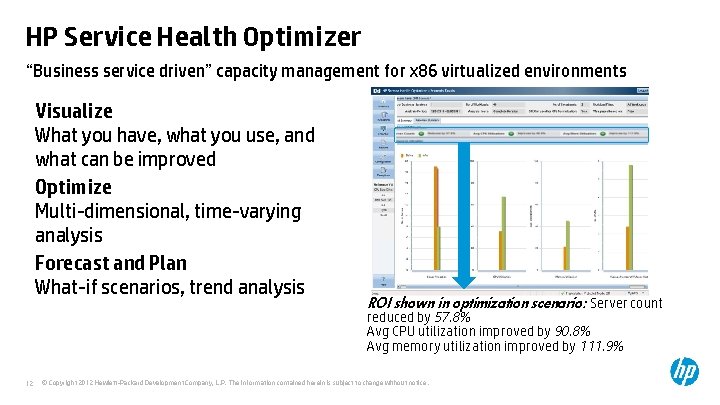 HP Service Health Optimizer “Business service driven” capacity management for x 86 virtualized environments