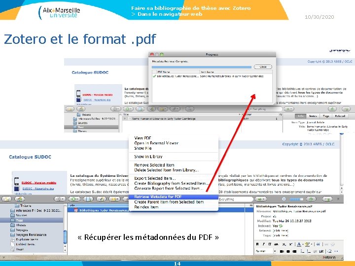 Faire sa bibliographie de thèse avec Zotero > Dans le navigateur web Zotero et