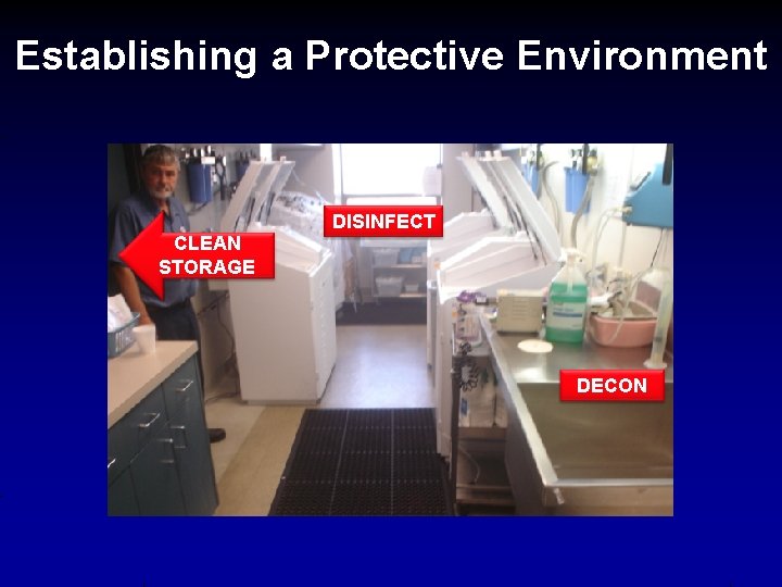 Establishing a Protective Environment DISINFECT CLEAN STORAGE DECON 