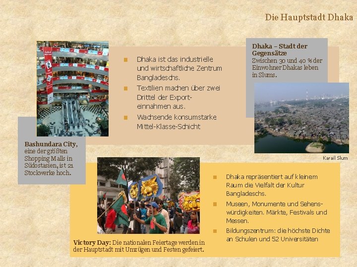 Die Hauptstadt Dhaka ist das industrielle und wirtschaftliche Zentrum Bangladeschs. Dhaka – Stadt der Die Hauptstadt Dhaka ist das industrielle und wirtschaftliche Zentrum Bangladeschs. Dhaka – Stadt der