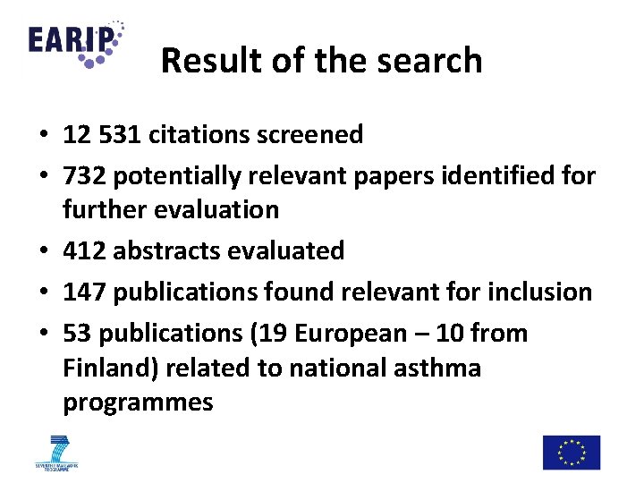 Result of the search • 12 531 citations screened • 732 potentially relevant papers