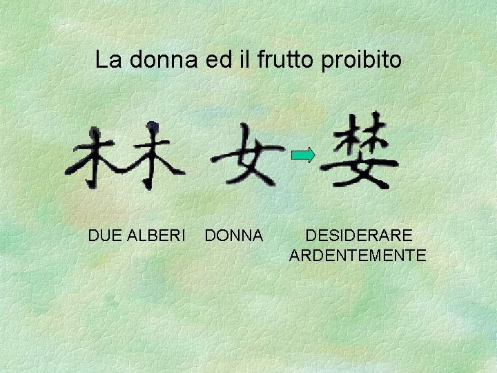 La donna ed il frutto proibito DUE ALBERI DONNA DESIDERARE ARDENTEMENTE 