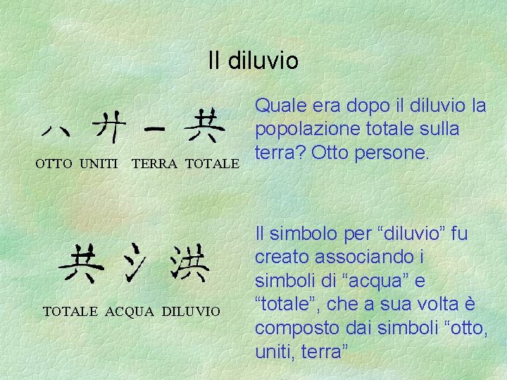 Il diluvio OTTO UNITI TERRA TOTALE ACQUA DILUVIO Quale era dopo il diluvio la