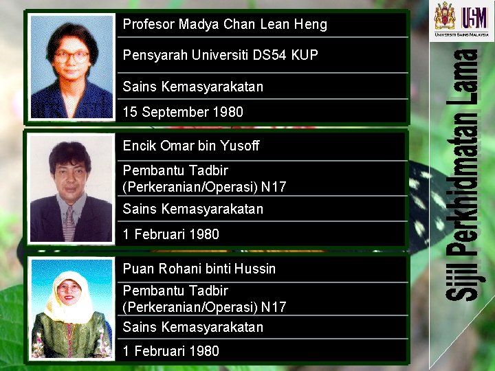 Profesor Madya Chan Lean Heng Pensyarah Universiti DS 54 KUP Sains Kemasyarakatan 15 September