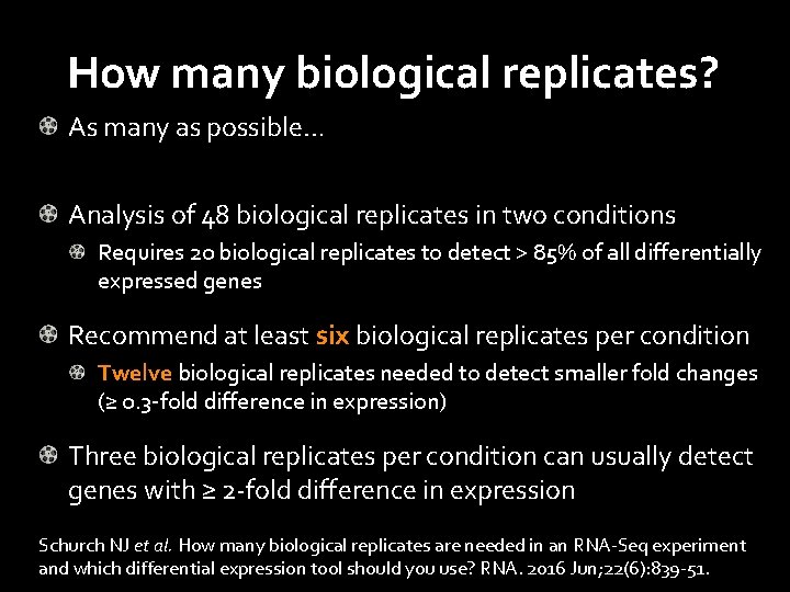 How many biological replicates? As many as possible… Analysis of 48 biological replicates in