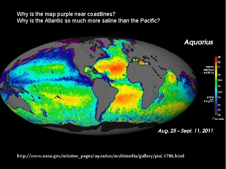 Why is the map purple near coastlines? Why is the Atlantic so much more